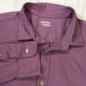 UNTUCKit Shirt Mens 3XL Luxe Tee BD Sangria Long Sleeve Soft Knit Cotton